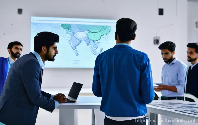 AI 윤리와 AI 윤리 학회 - **Prompt 2: Data Privacy and Algorithmic Bias - Abstract Representation**
    "An abstract, visually...