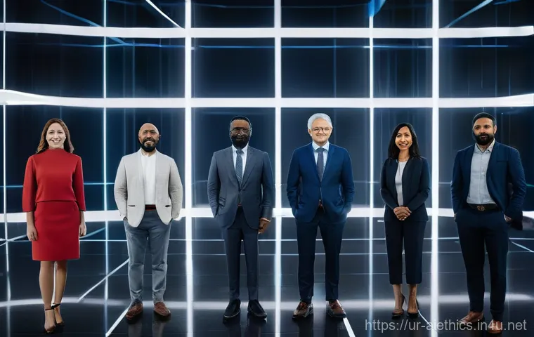 AI 윤리와 AI 윤리적 AI 기술 표준 - **Prompt for AI Justice and Inclusivity:**
"A visually striking and hopeful image depicting a di...