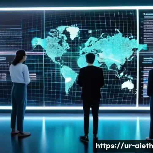 AI 윤리와 AI 윤리적 AI 라이센스 - **Prompt:** A visually compelling scene illustrating the concept of "Ethical AI Frameworks and Colle...