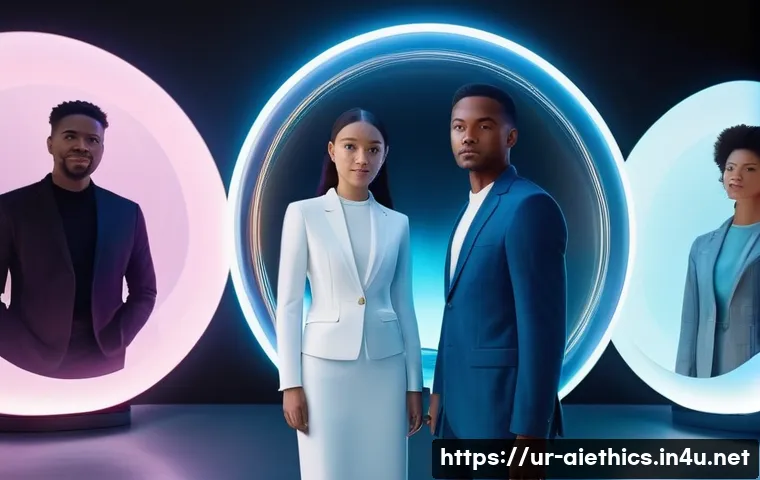 AI 윤리와 AI 윤리적 AI 대중 교육 - **Prompt for Data Privacy in AI:**
"A person, fully clothed in modern casual attire, thoughtfull...